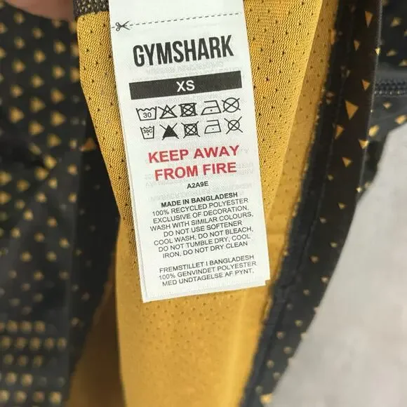 Gymshark Shirt Mens XS Yellow Volt Geometric Athleisure Fitness Gym Workout - Picture 10 of 14